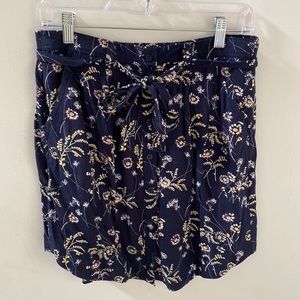LOFT navy floral skirt, size S